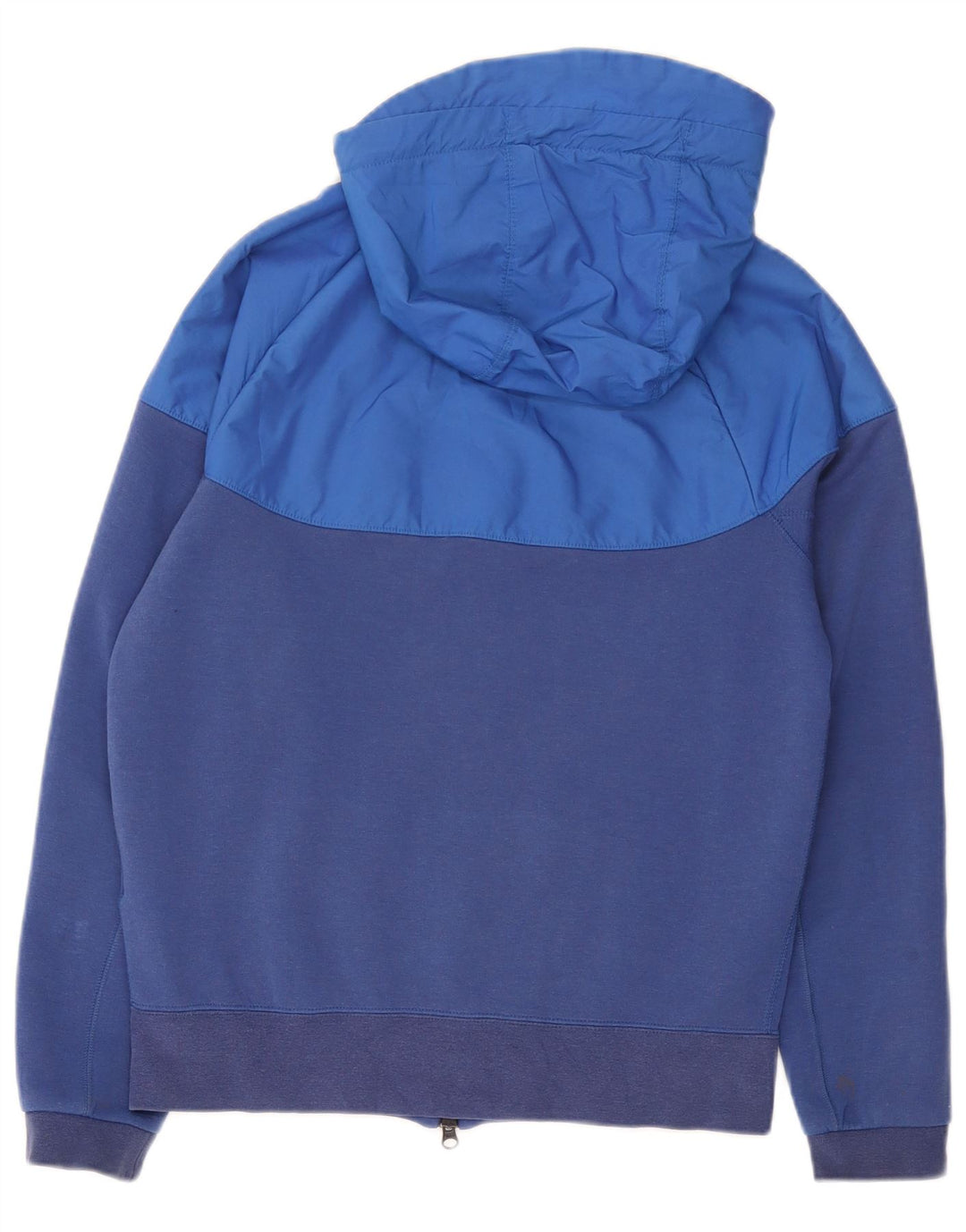 Suéter Nike Masculino Zip com Capuz Pequeno Azul Colorblock Algodão