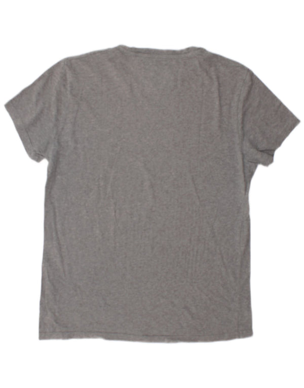 Camiseta feminina gráfica Jack Wills Reino Unido 10 algodão manchado cinza pequeno