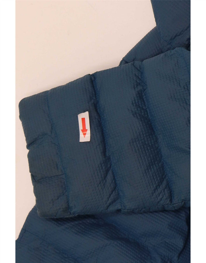 Jaqueta acolchoada com capuz feminina Adidas UK 10 pequena azul marinho nylon