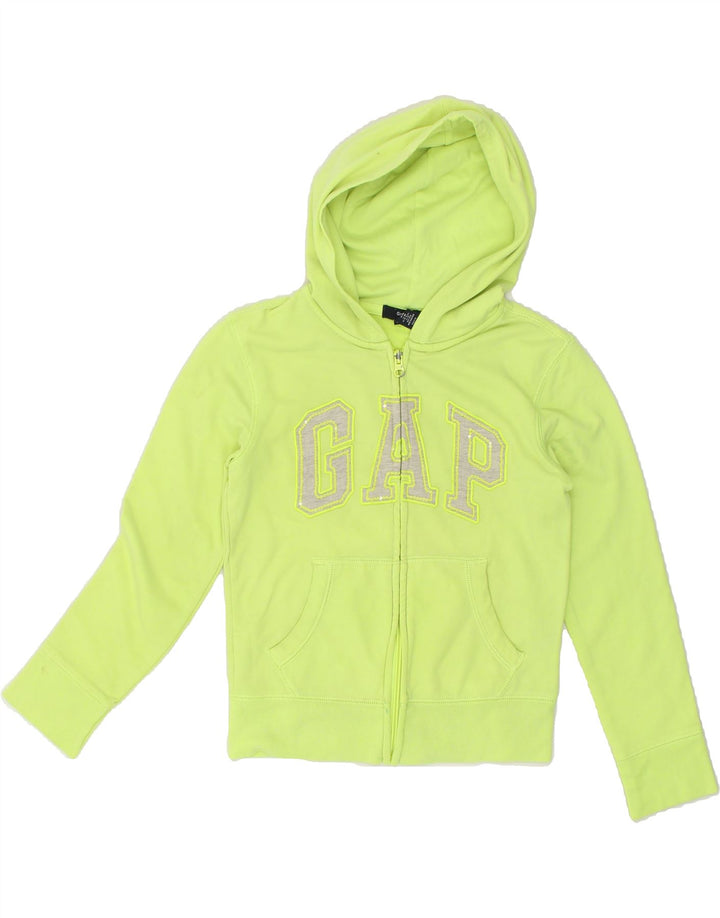 GAP Girls Graphic Zip Hoodie Sweater 8-9 Years Medium Green Cotton Vintage Gap and Second-Hand Gap from Messina Hembry 