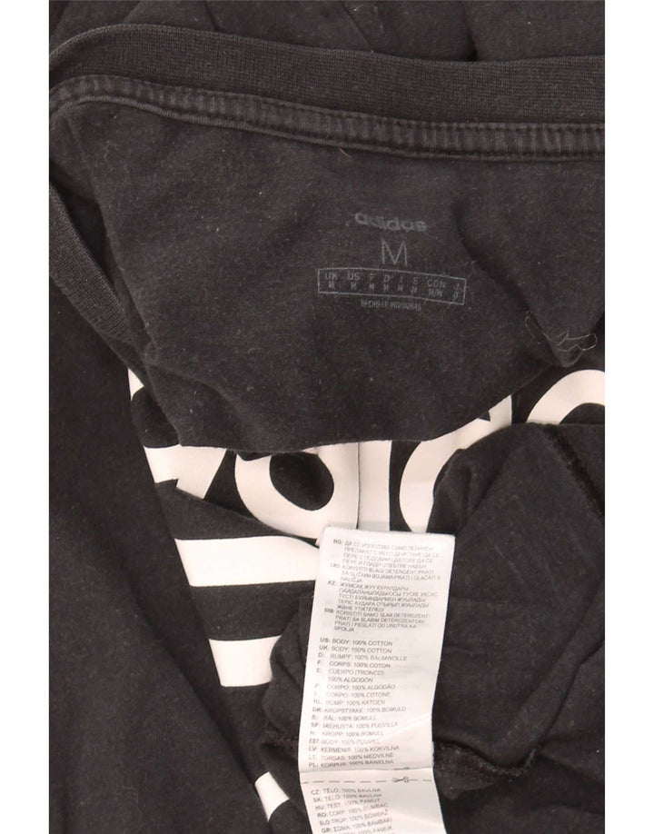 Adidas Mens Graphic T-Shirt Top Médio Algodão Preto