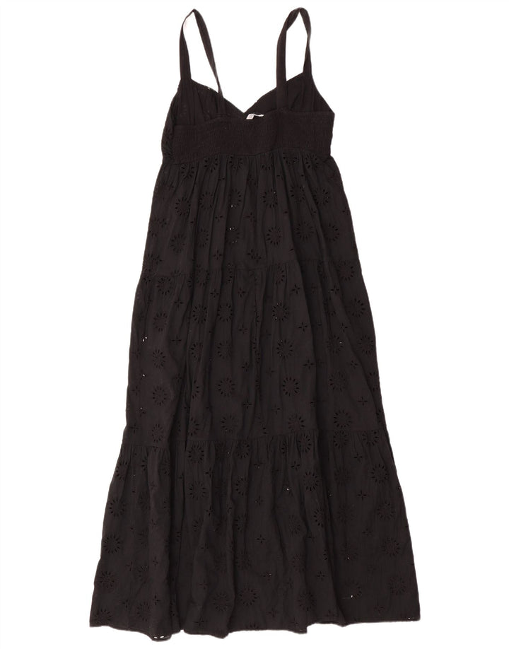 Vestido maxi feminino sem mangas Zara Reino Unido 12 médio preto