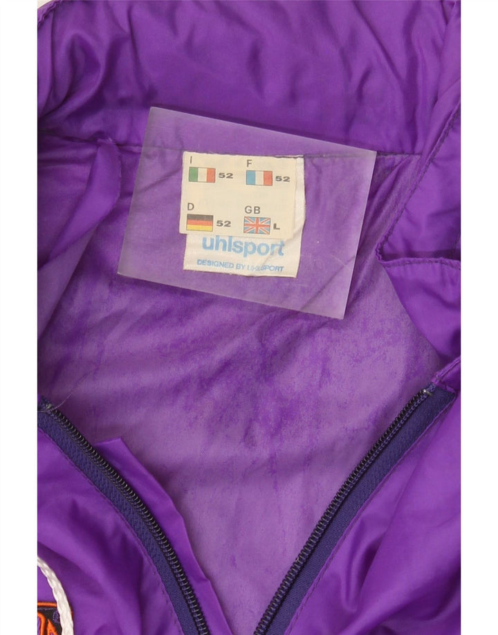 Jaqueta de chuva masculina Uhlsport Graphic UK 40 grande bloco colorido roxo poliamida