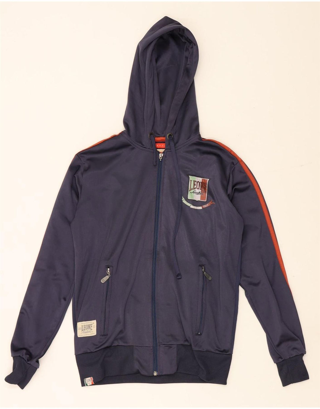 Leone Mens Graphic Hooded Full Tracksuit Pequeno Poliéster Azul Marinho