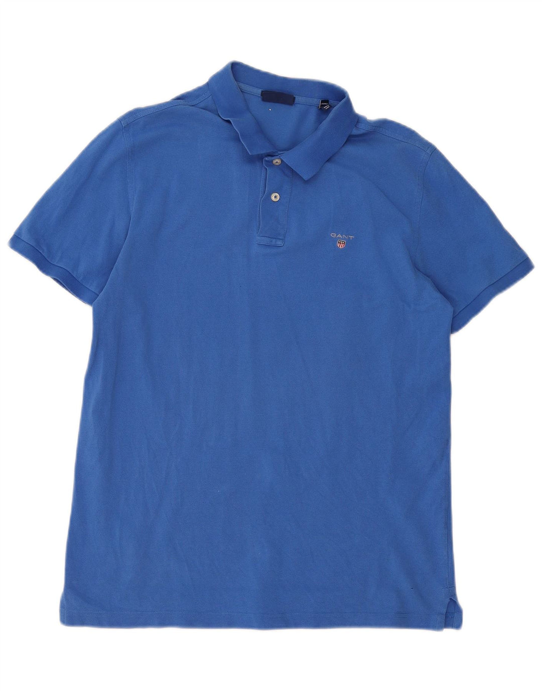 Camisa polo masculina Gant Regular Fit grande algodão azul