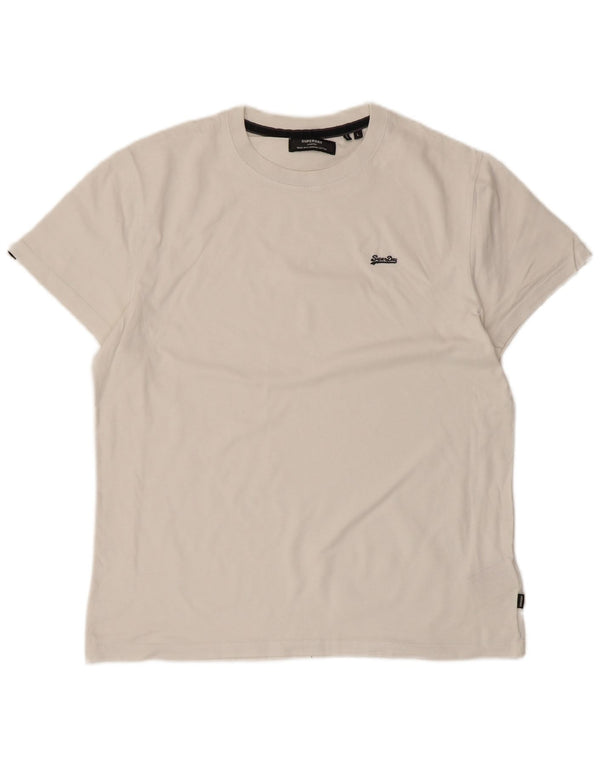 Camiseta masculina Superdry Top grande algodão branco