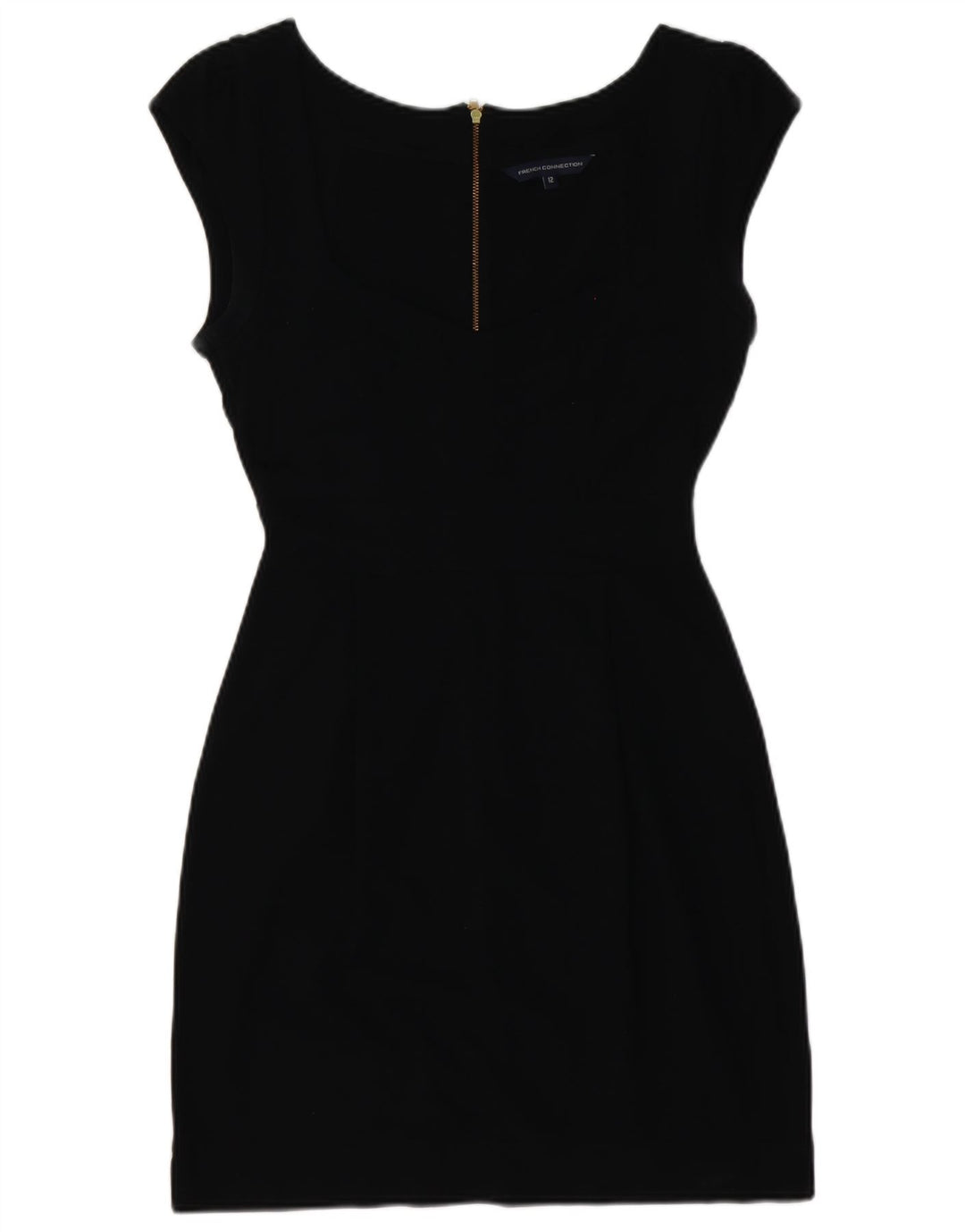 Vestido bainha feminino French Connection Reino Unido 12 viscose preta média