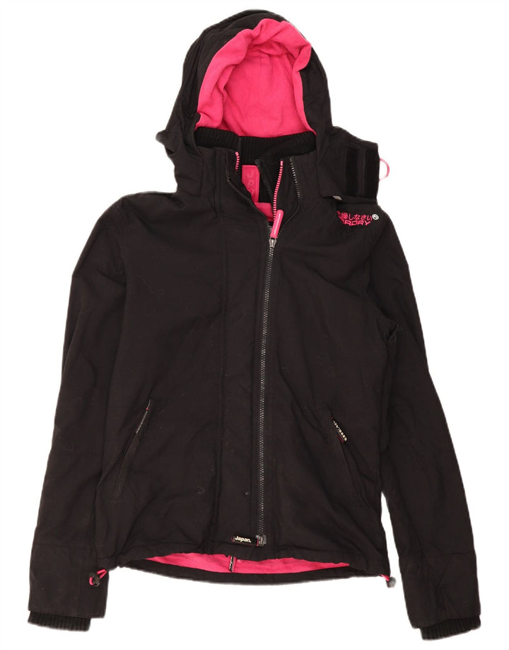 Jaqueta corta-vento superdimensionada feminina Superdry UK 6 XS preta