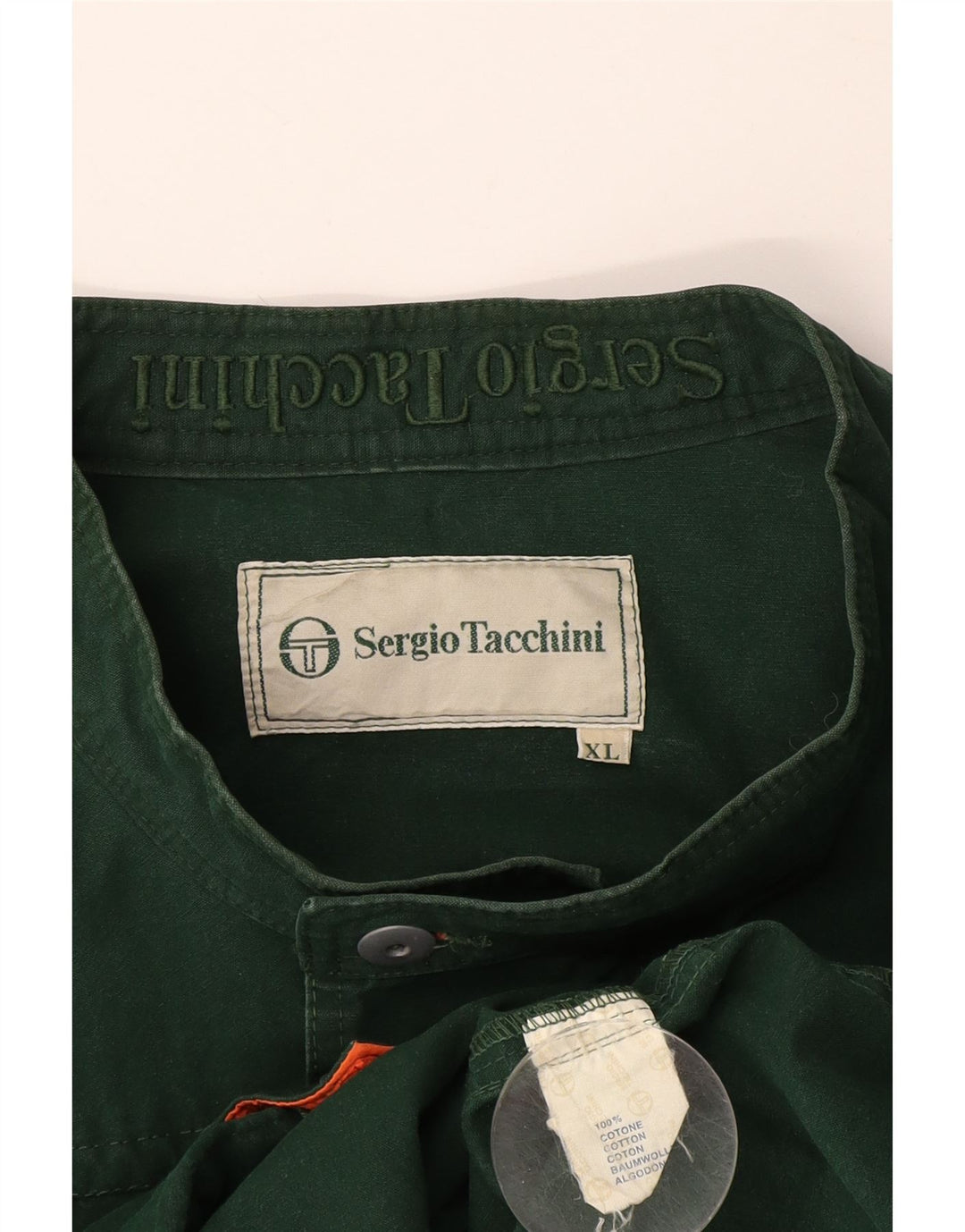 SERGIO TACCHINI Jaqueta utilitária masculina UK 42 XL algodão verde
