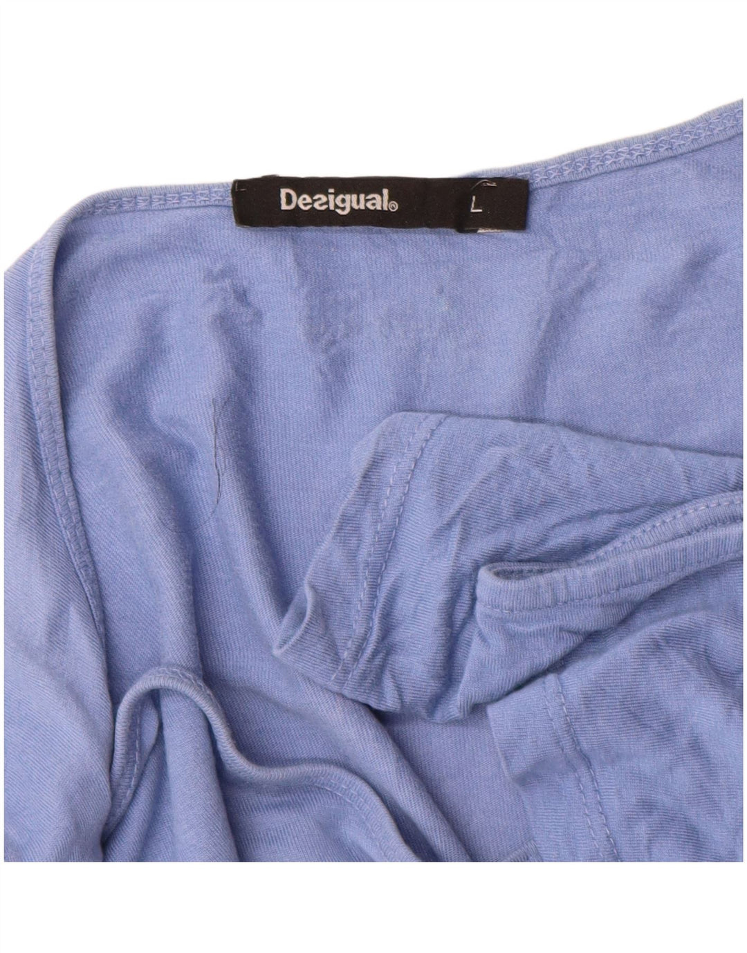 Top feminino Desigual com ombro de fora gráfico UK 16 grande azul floral