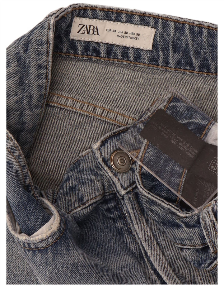 ZARA Jeans masculino de perna larga EU 38 pequeno W30 L31 algodão azul