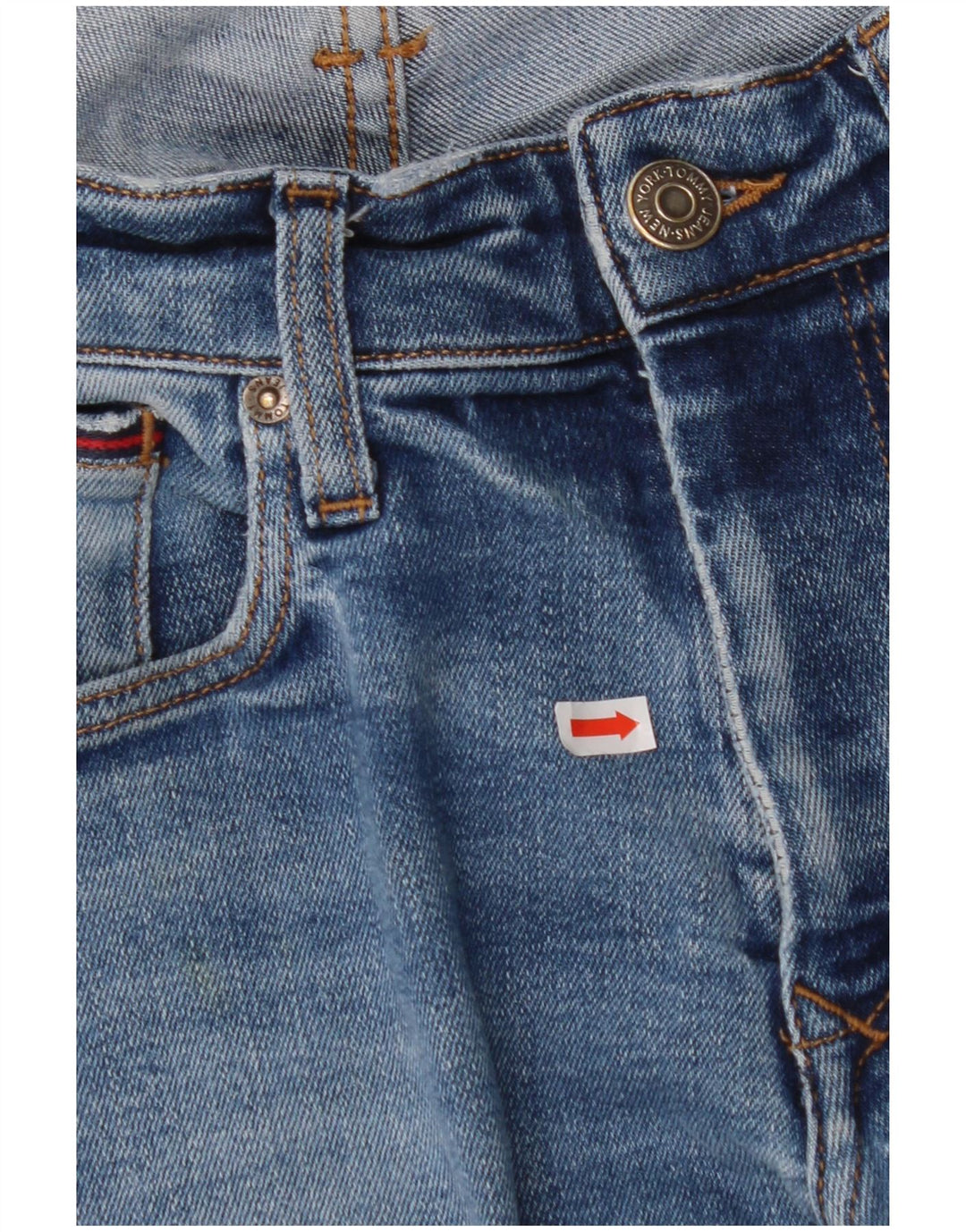 TOMMY HILFIGER Jeans reto masculino W32 L32 algodão azul