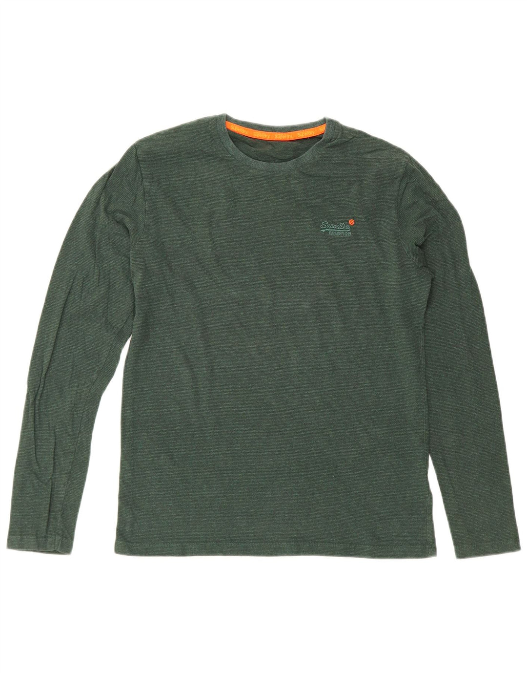 Superdry Mens Top Manga Longa Pequeno Algodão Verde
