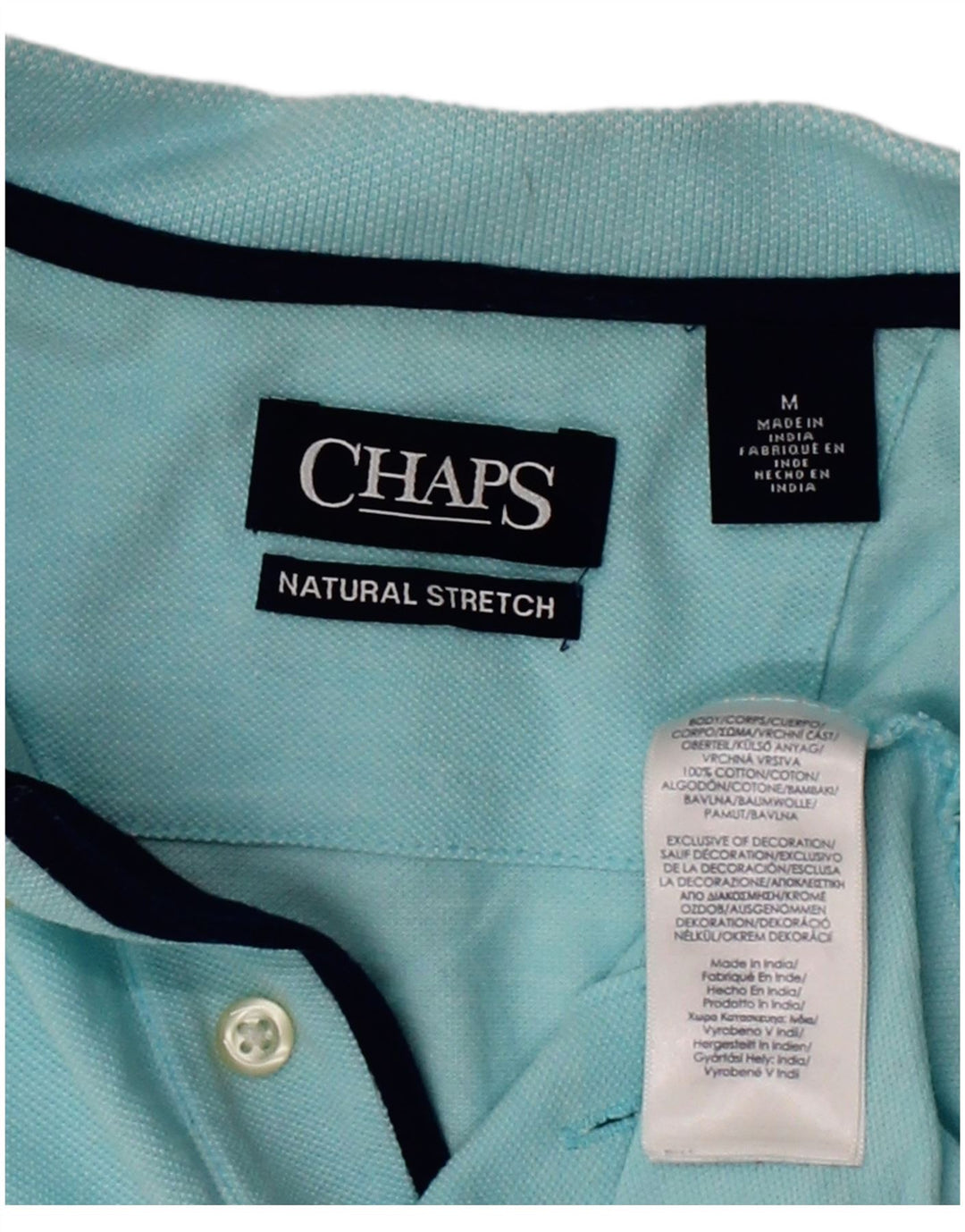 Camisa polo masculina CHAPS algodão azul médio