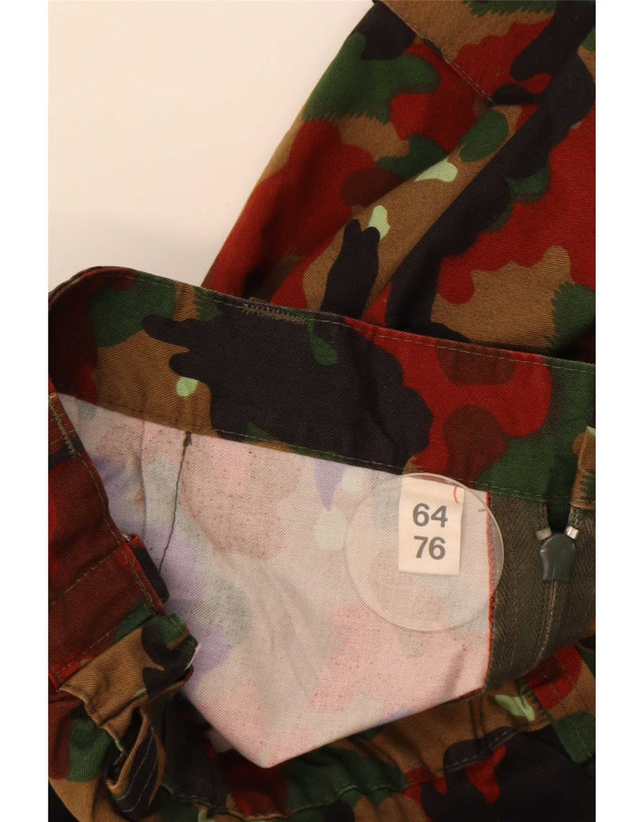 Calça cargo reta masculina vintage W46 L31 camuflagem multicolorida