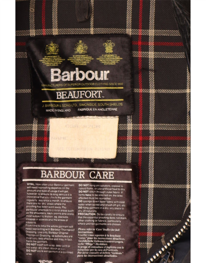 Jaqueta masculina de algodão encerado BARBOUR Beaufort Reino Unido 38 algodão azul marinho pequeno