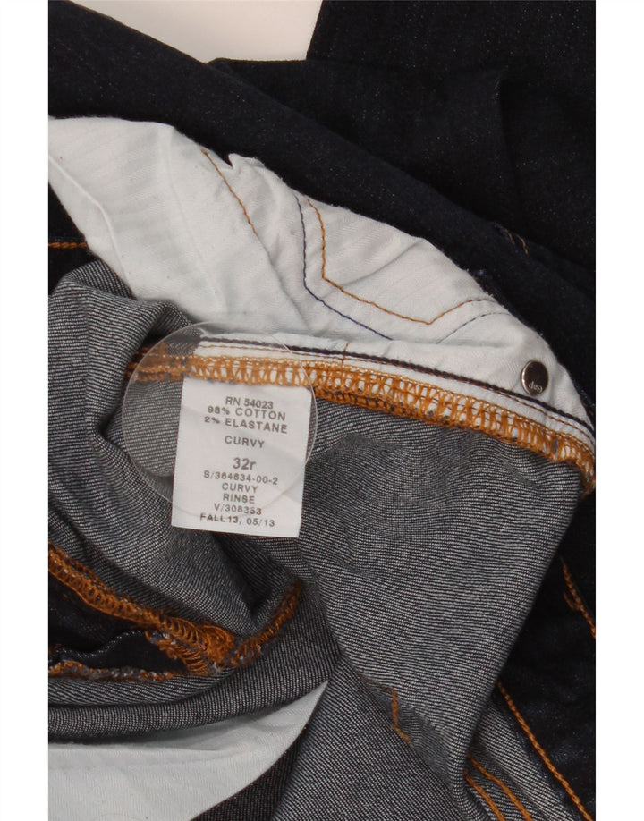 Calça jeans feminina curvada larga GAP W32 L33 algodão azul marinho