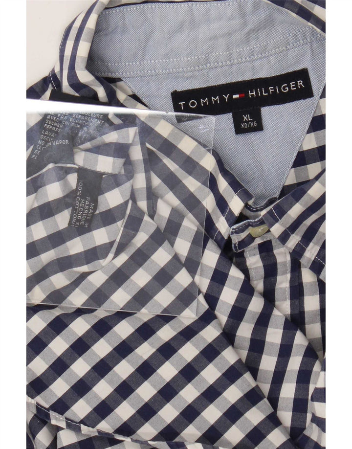 Camisa masculina Tommy Hilfiger XL azul marinho algodão guingão