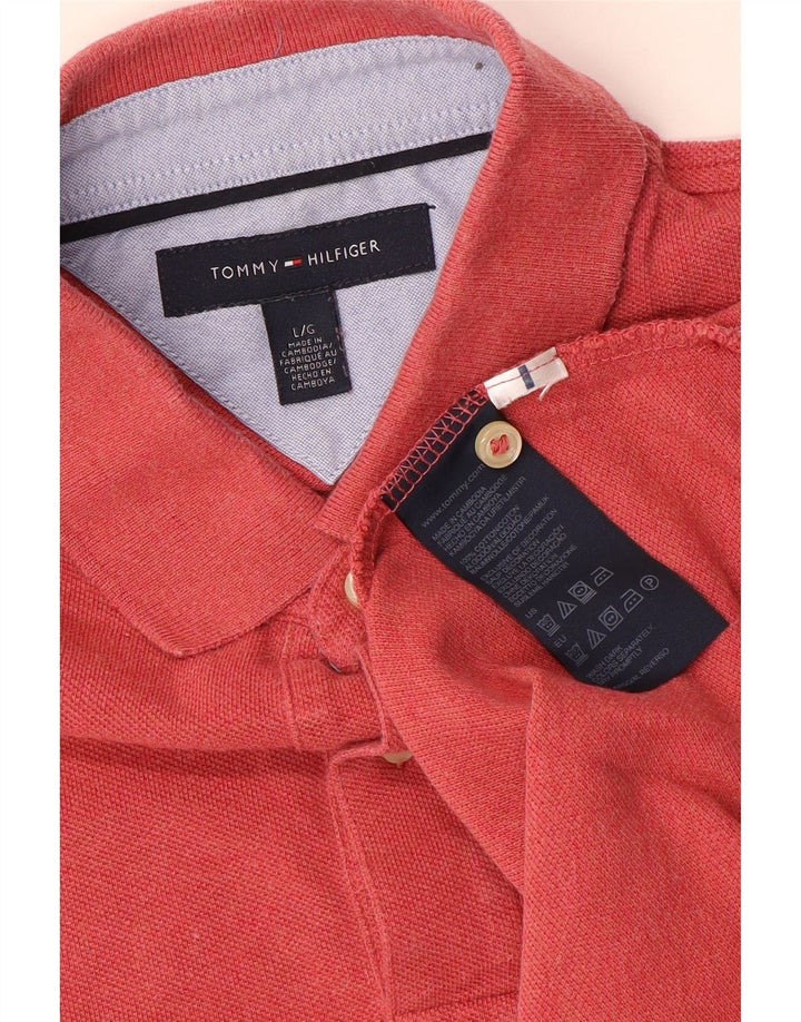 Camisa polo masculina Tommy Hilfiger grande algodão vermelho