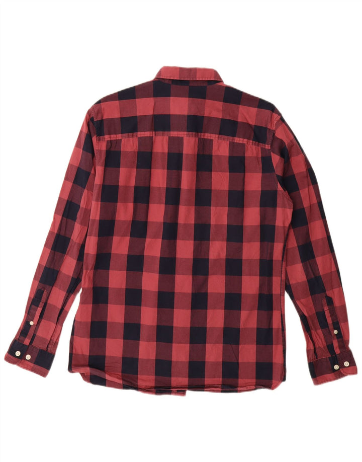 Camisa masculina Jack & Jones de algodão guingão vermelho médio