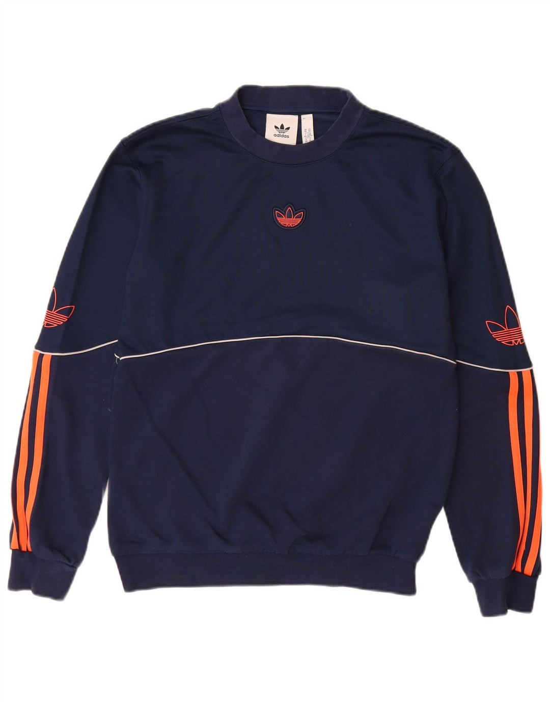 ADIDAS Mens Graphic Sweatshirt Jumper XS Azul Marinho Algodão