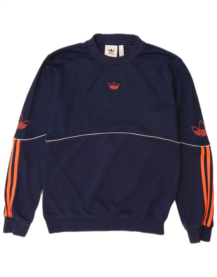 ADIDAS Mens Graphic Sweatshirt Jumper XS Azul Marinho Algodão