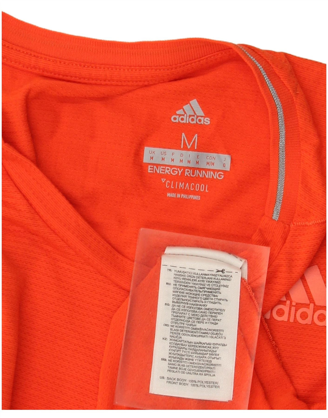 Adidas Masculino Climacool Camiseta Top Médio Laranja Poliéster