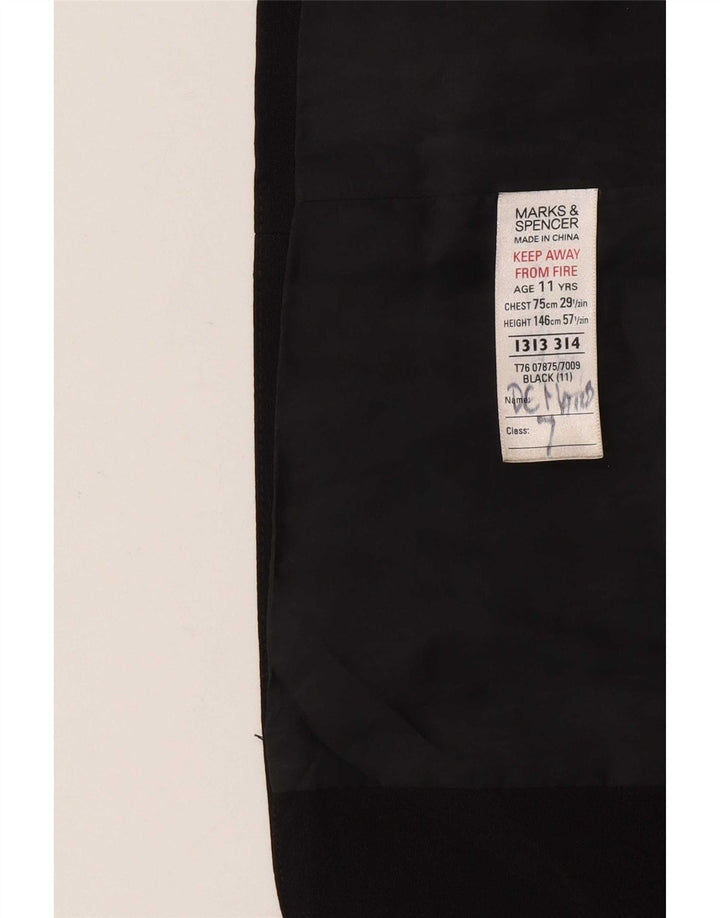 Jaqueta Blazer de 2 botões para meninos Marks & Spencer 10-11 anos Poliéster preto