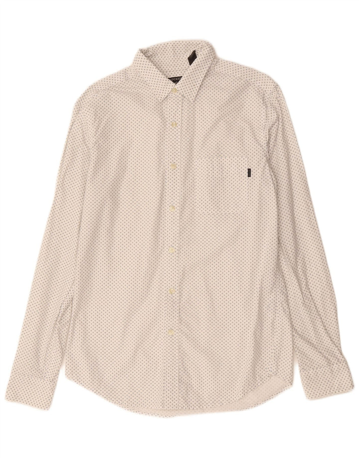 Camisa masculina Dockers de algodão geométrico branco médio
