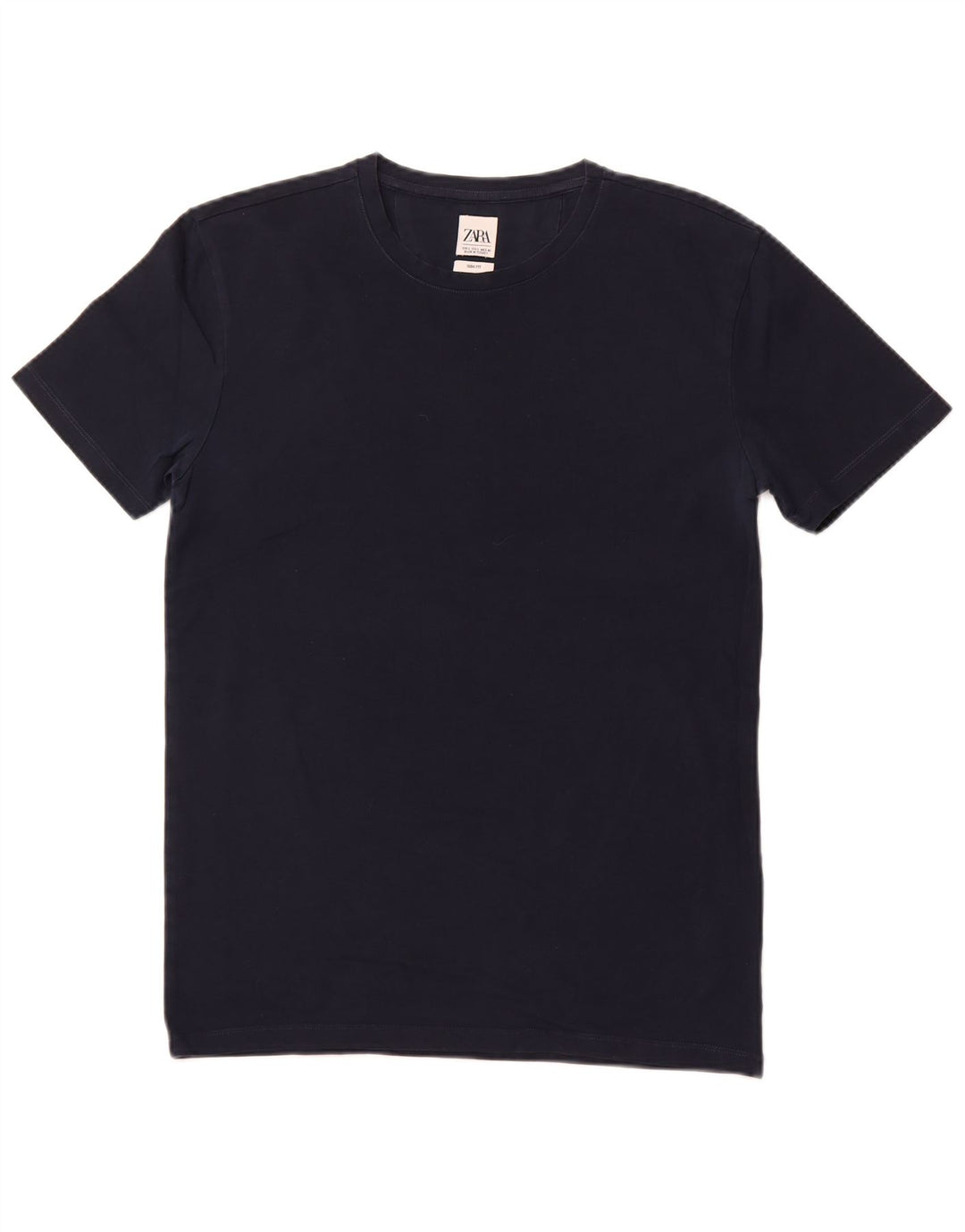 Zara Mens Slim Fit T-Shirt Top Grande Azul Marinho