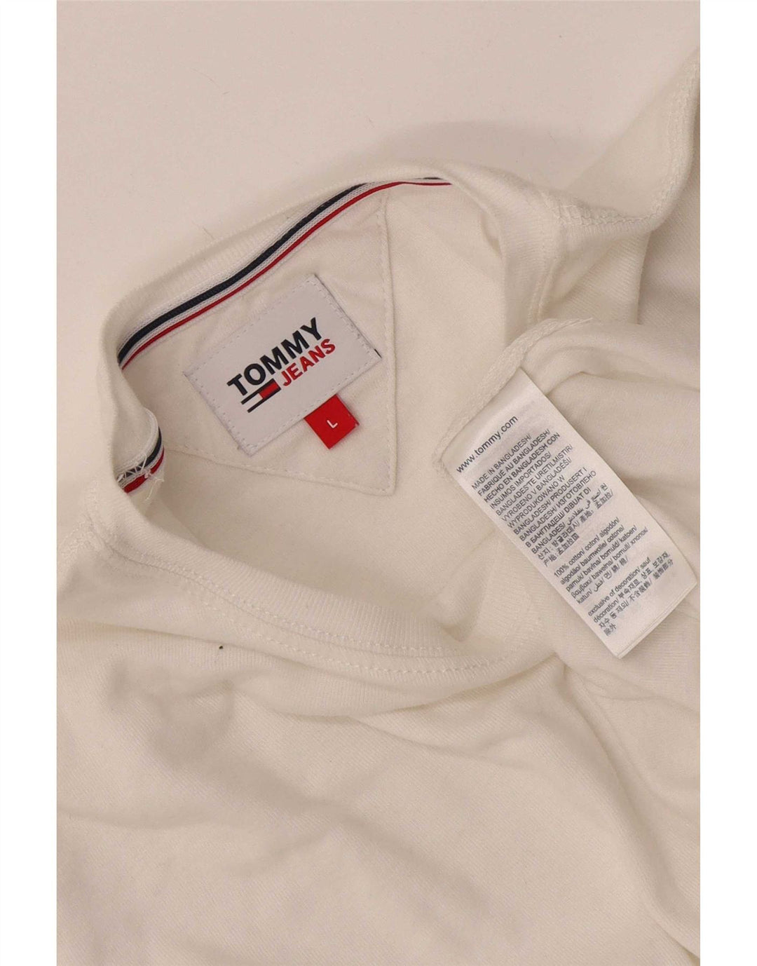 Tommy Hilfiger Top masculino de manga comprida grande algodão branco