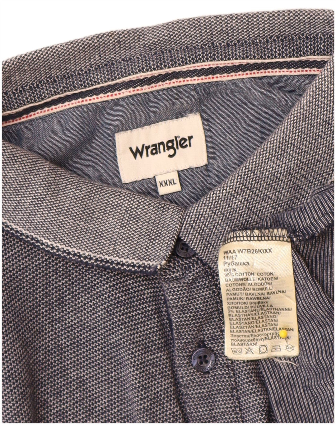 Camisa polo masculina Wrangler 3XL algodão azul marinho