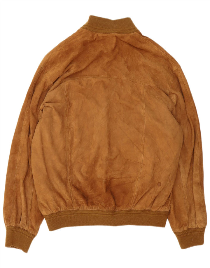 Jaqueta bomber masculina vintage de camurça IT 52 XL couro marrom
