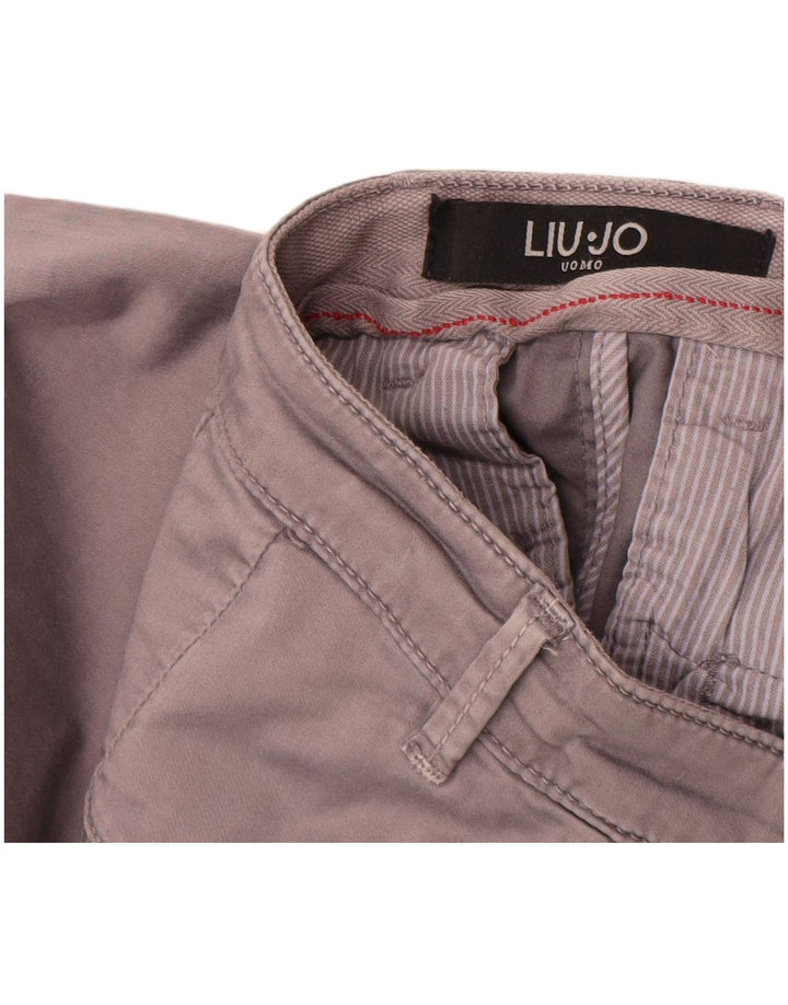 Liu Jo Mens Slim Chino Calças IT 46 Pequeno W30 L32 Algodão Cinza
