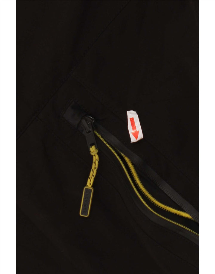 Jaqueta corta-vento masculina Superdry com capuz Reino Unido 36 poliéster preto pequeno