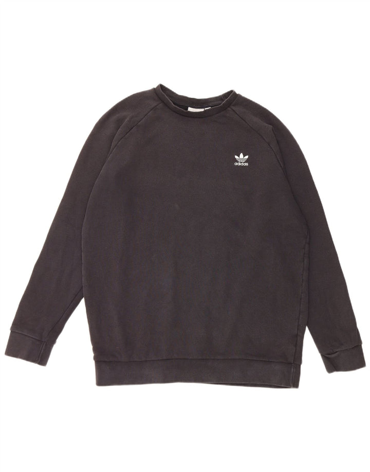 Adidas Mens Moletom Jumper Grande Algodão Preto