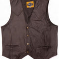 Colete de couro masculino John F Gee grande preto