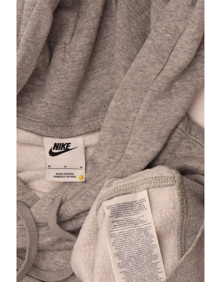 Moletom com capuz masculino Nike médio cinza manchado de algodão
