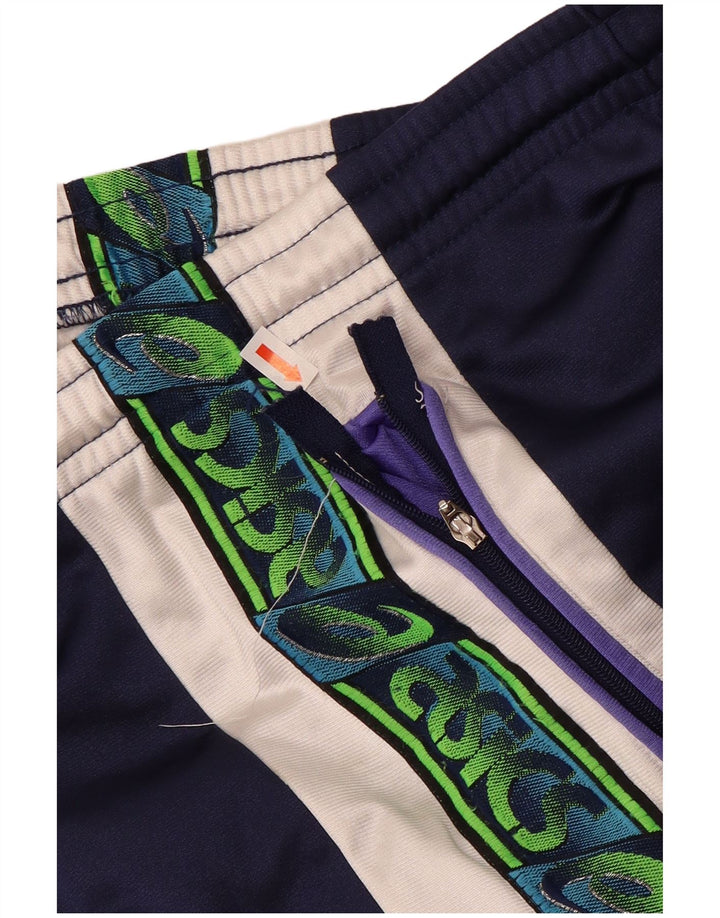 Asics Womens Full Tracksuit IT 46 Grande Azul Marinho Colourblock Poliamida