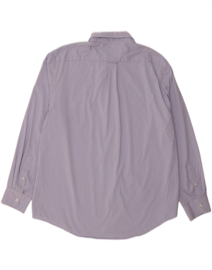 IZOD Mens Shirt 2XL Blue Gingham Cotton Vintage Izod and Second-Hand Izod from Messina Hembry 