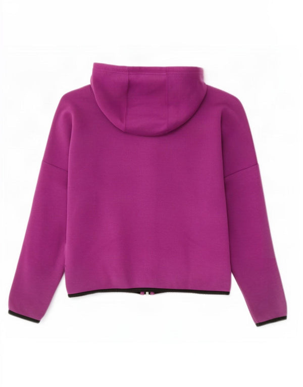 Suéter feminino Puma com capuz e zíper grande Reino Unido 10 algodão roxo pequeno