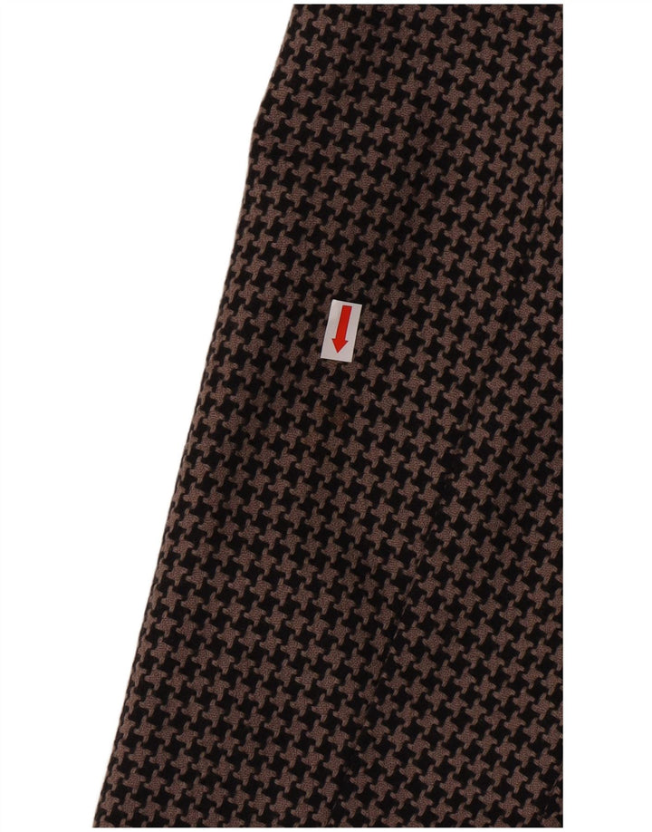 Conjunto de saia feminina vintage de 2 peças Reino Unido 14 médio W28 marrom houndstooth