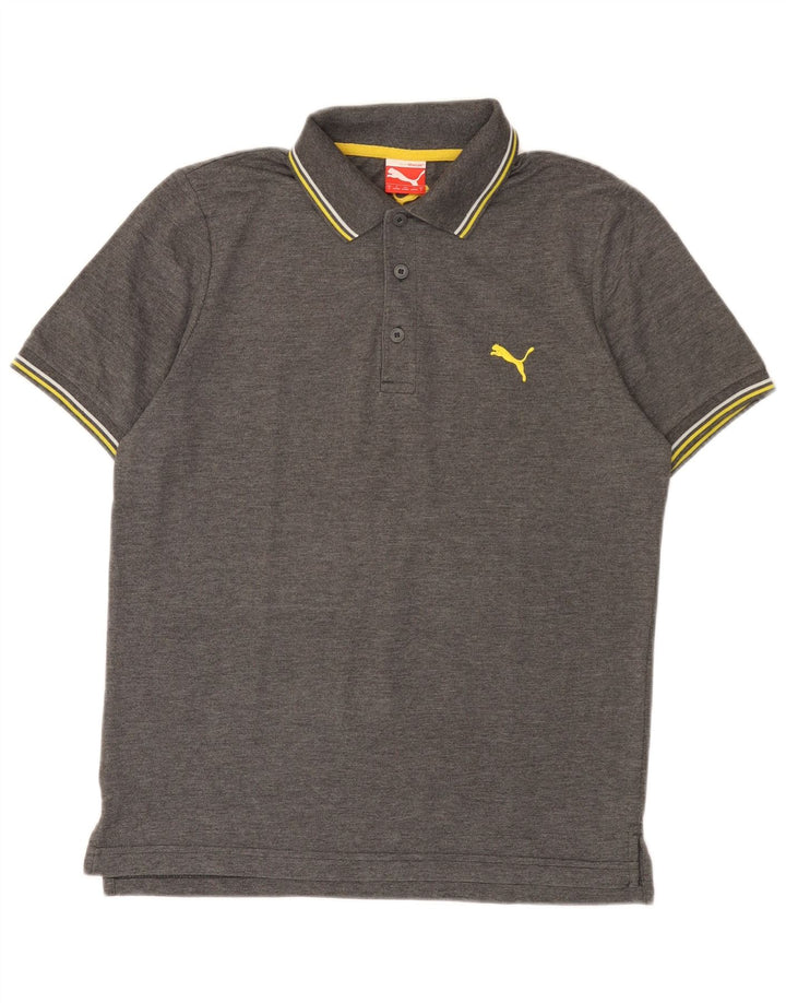Camisa polo masculina Puma pequena cinza manchada