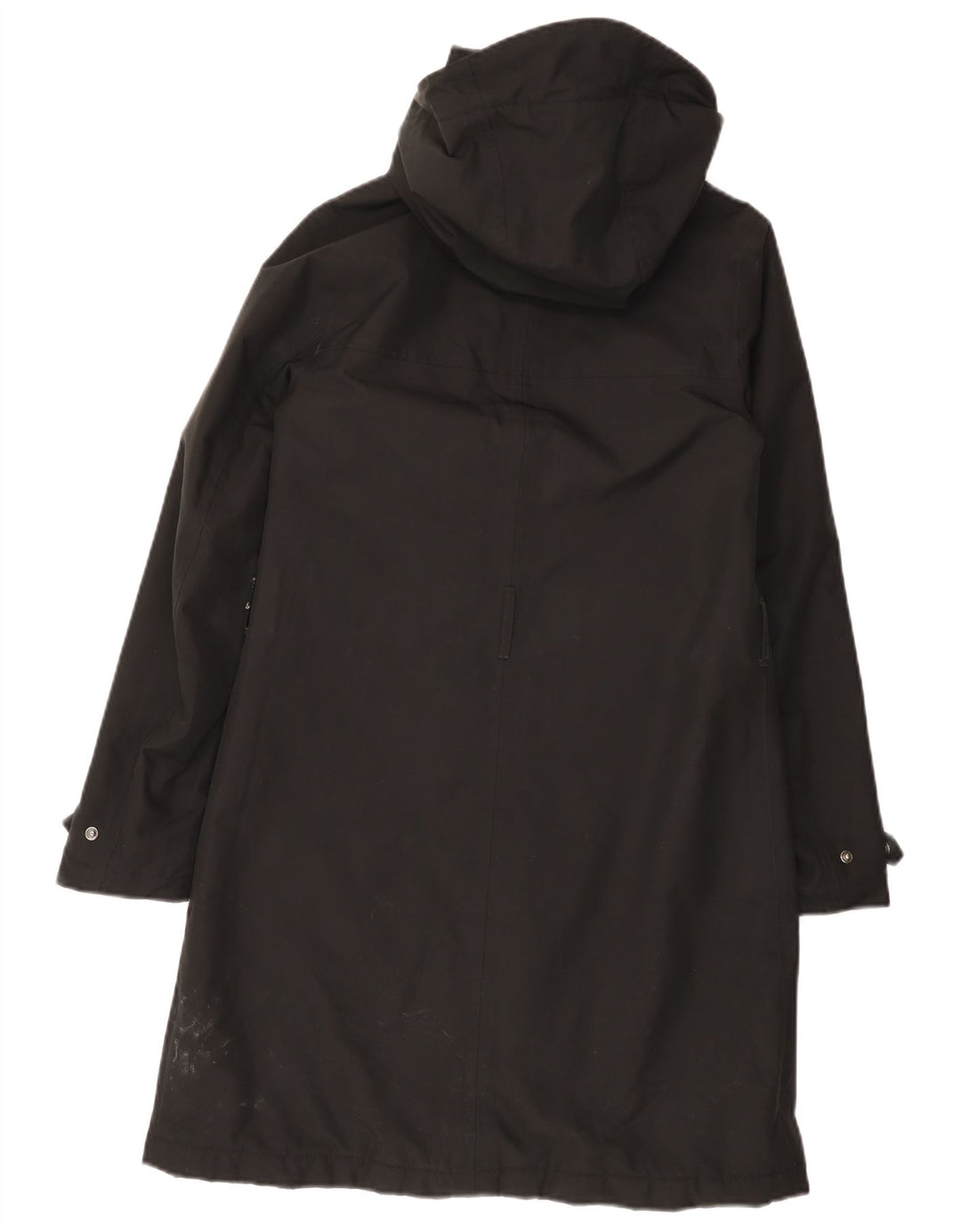 Trench Coat com capuz feminino Helly Hansen UK 10 pequeno poliéster preto