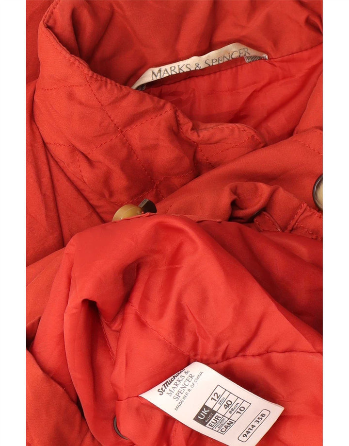 Casaco corta-vento feminino Marks & Spencer com capuz Reino Unido 12 médio laranja