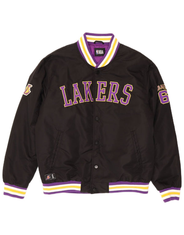 NBA Mens Los Angeles Lakers Varsity Jacket UK 40 Grande Listrado Preto