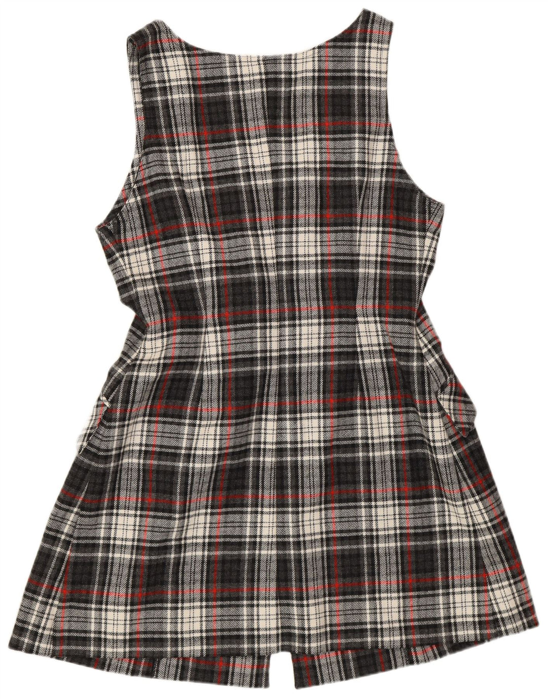 Vestido feminino vintage de ajuste regular IT 42 xadrez cinza médio retrô