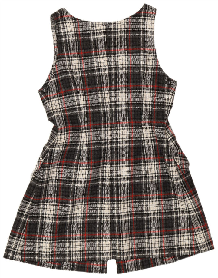 Vestido feminino vintage de ajuste regular IT 42 xadrez cinza médio retrô
