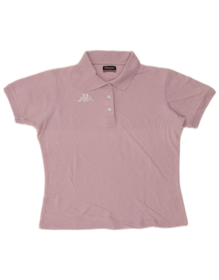 Camisa polo feminina oversized Kappa Reino Unido 10 pequeno algodão rosa