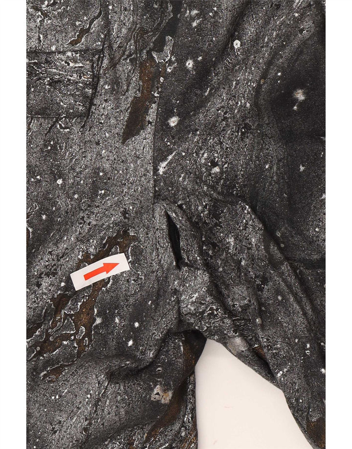 Vintage Mens Crop Bomber Jacket UE 48/50 Cinza Médio Flecked